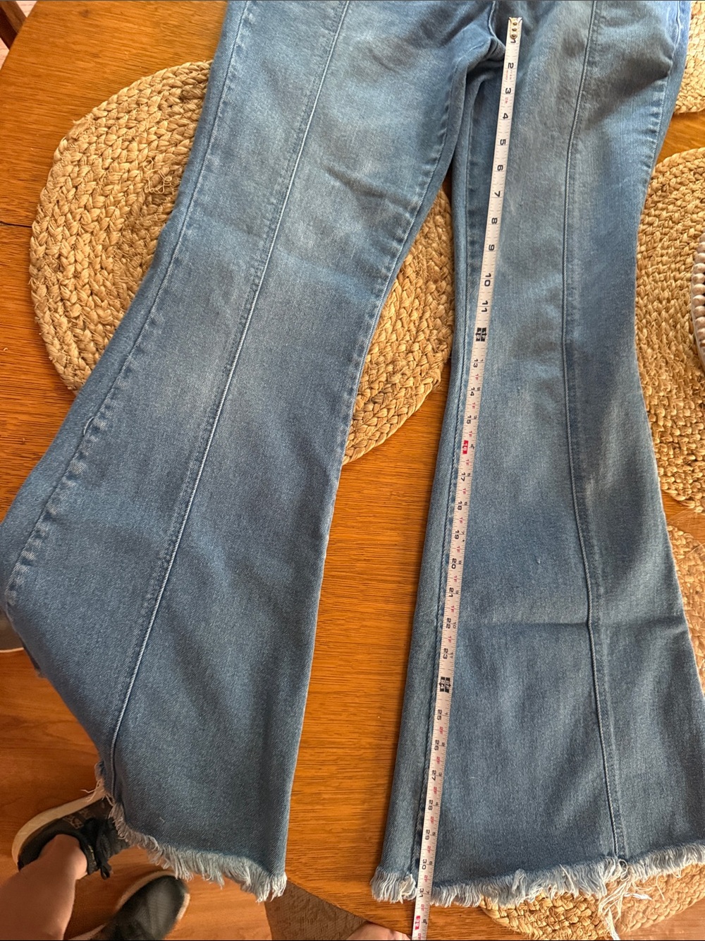 KanCan Light Blue Flared Jeans with Frayed Hem - Picture 9 of 10